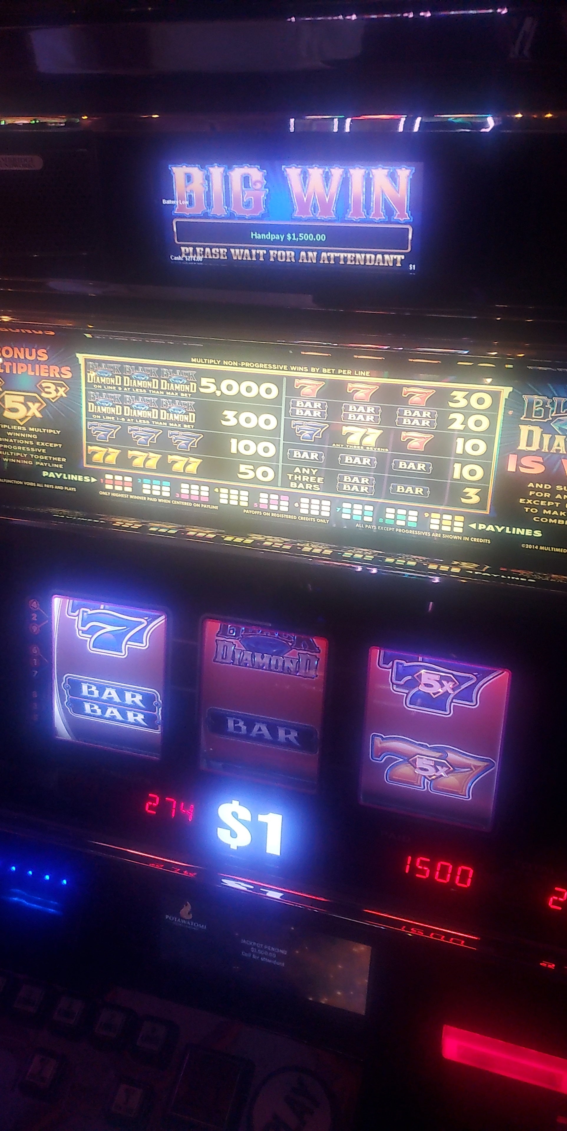 , had to pay a visit to my friend black diamond. 27 a pull. small lil handpay : gambling &#8211; uBetMobile.com