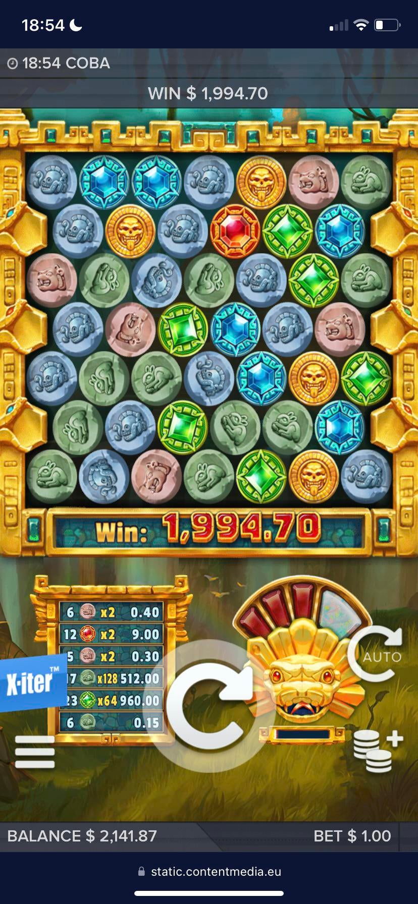 , more snakes when activated. €1 bet €2 spin. 6 spins in i hit 2000x : gambling &#8211; uBetMobile.com