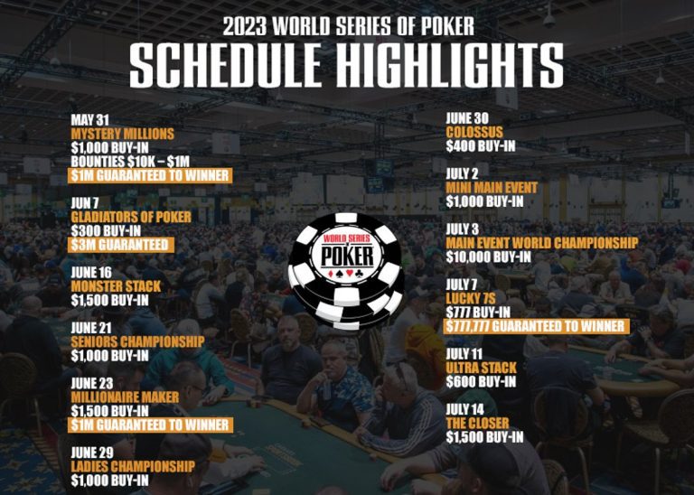 2023 World Series of Poker Main Event Scheduled for July 3-17 – uBetMobile.com