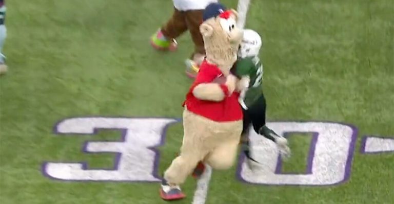 Braves Mascot Obliterates Youth Football Player With VICIOUS Rigid Arm – uBetMobile.com