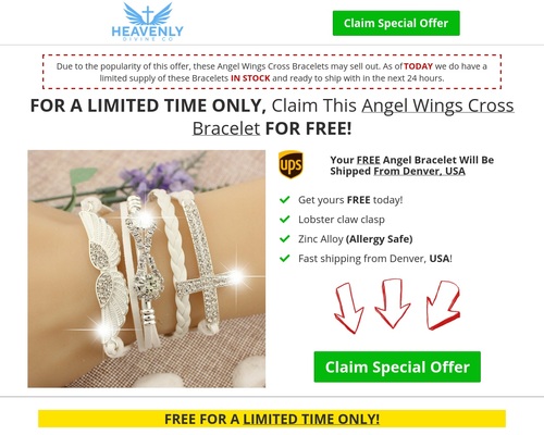 Free Angel Wings Cross Bracelet &#8211; uBetMobile.com