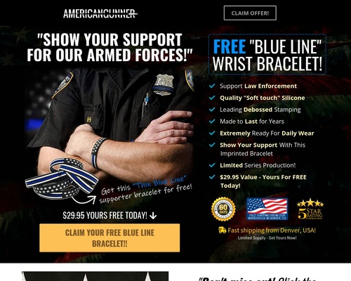 Free Thin Blue Line Wrist Band – uBetMobile.com