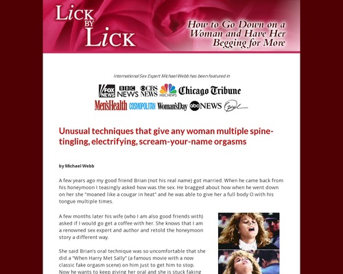 Lick by Lick – How to Give Oral Sex and Have Her Begging for More – uBetMobile.com