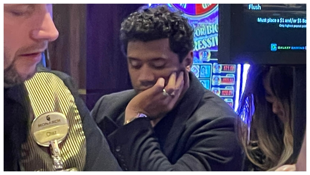 , Unhappy Russell Wilson Gambles The Evening Away In Most Relatable Photo Ever &#8211; uBetMobile.com