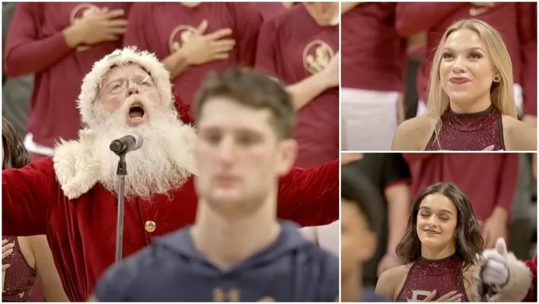 Santa Sings Pitchy Countrywide Anthem, Cheerleaders Fight Once more Laughter – uBetMobile.com