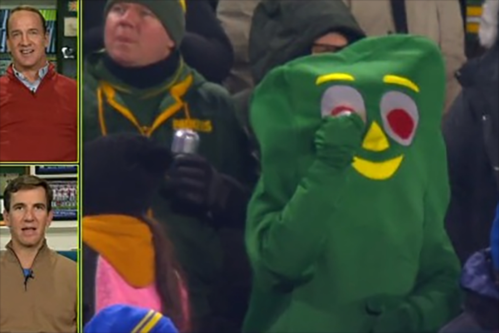 , The ManningCast Boys React To Drunk Packers Fan In Gumby Costume – Mobile Betting Online &#8211; uBetMobile.com