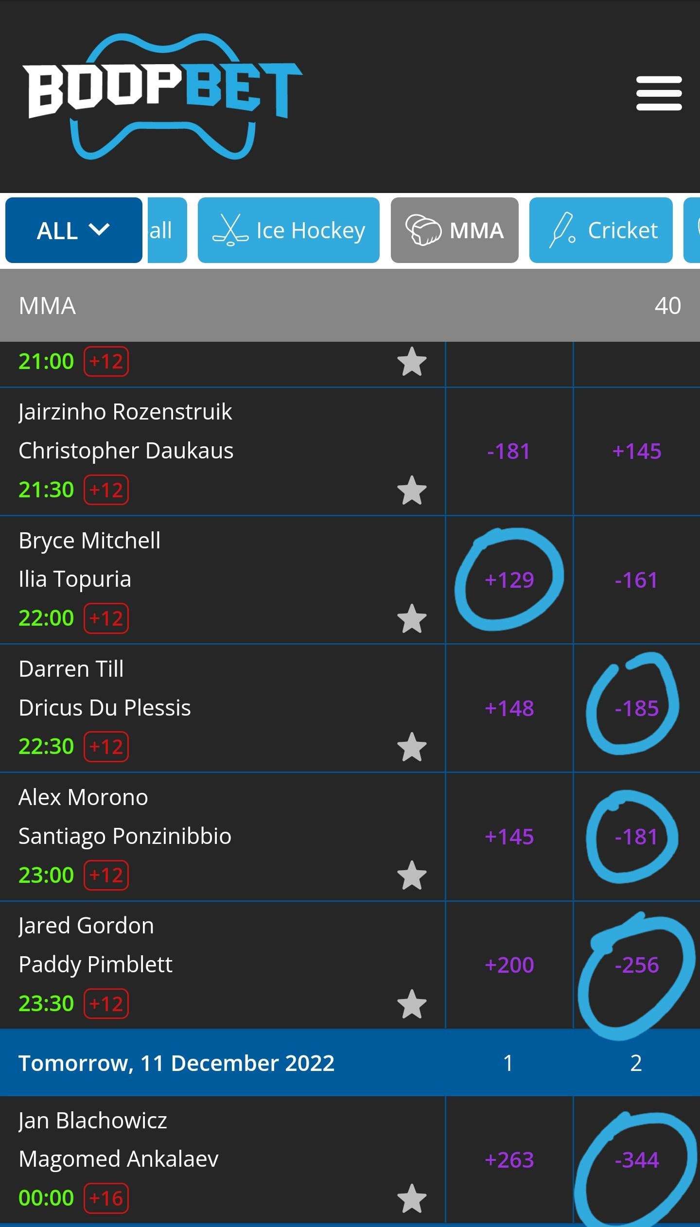 , UFC 282 Main Card Picks. What do you think? : gambling &#8211; uBetMobile.com