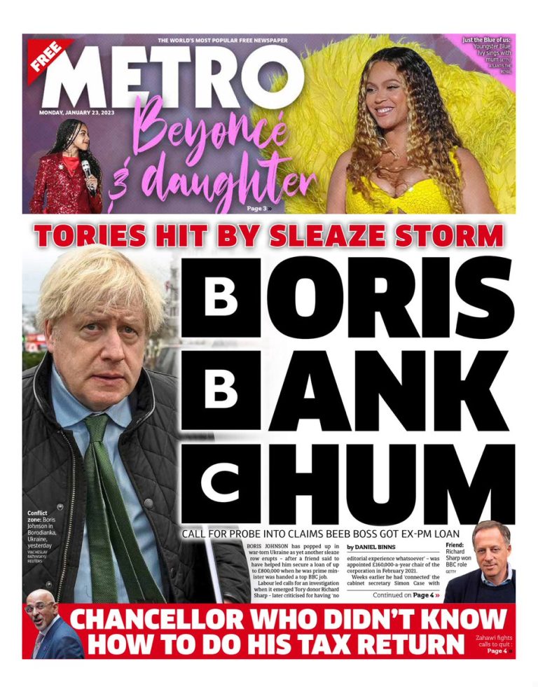 Ex-pm Johnson makes most of this morning’s front pages – uBetMobile – 2023