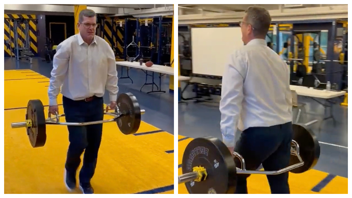 , Jim Harbaugh Lifts Weights For the duration of Recruiting Checking out: Video clip – Mobile Betting Online &#8211; uBetMobile.com