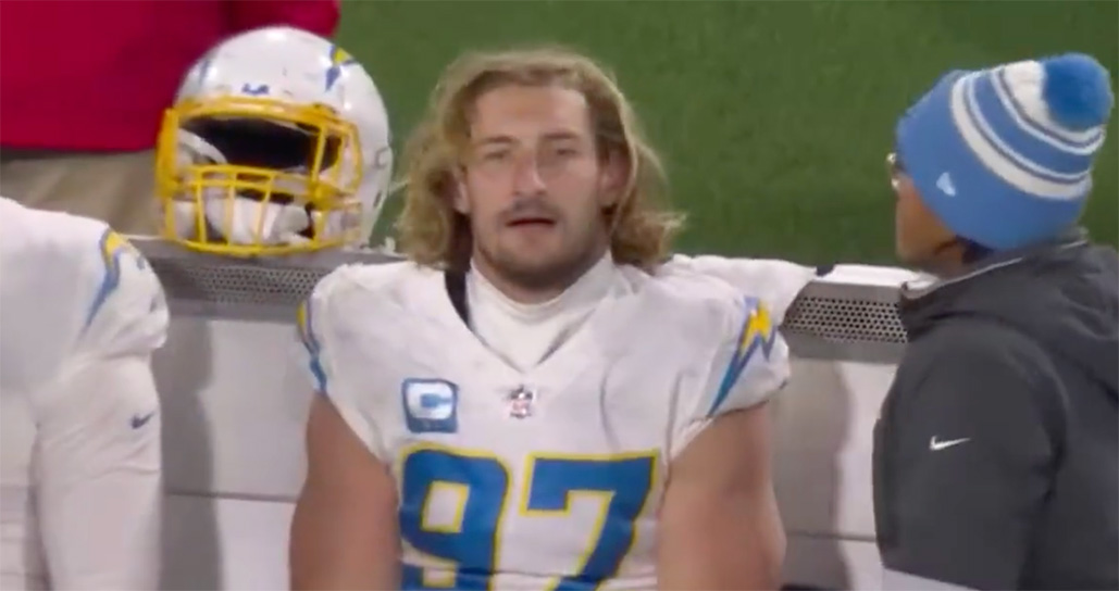 , Joey Bosa Helmet Slam After Missed Call Caps All-Time Chargers Choke &#8211; uBetMobile.com