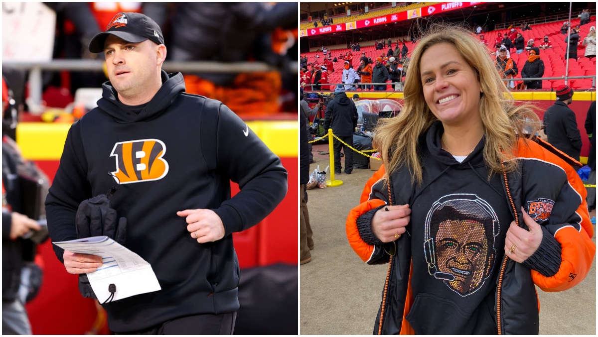 , Zac Taylor&#8217;s Face Was All Over His Wife Pregame, Literally &#8211; uBetMobile.com