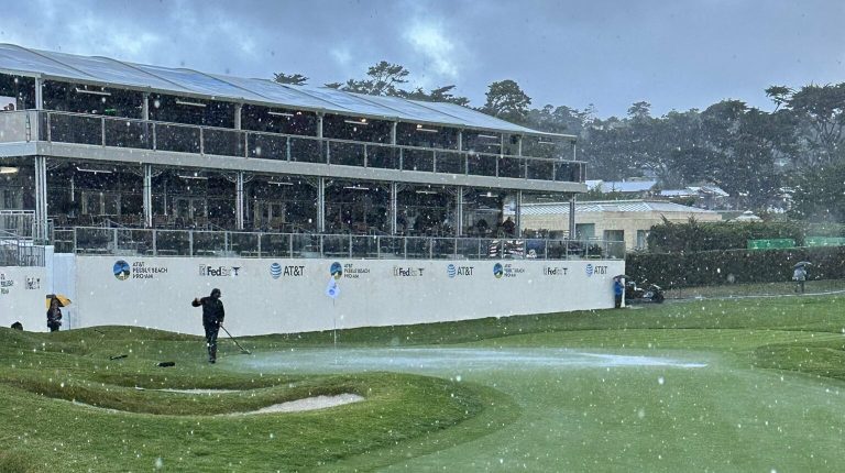 Golfers Brave Hail To Complete 3rd Round At Pebble Seashore Pro-Am – uBetMobile.com