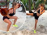 Jamie Redknapp&#8217;s spouse Frida reveals off her toned abs as she kickboxes in the Maldives