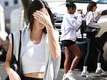 Kendall Jenner and Justine Skye coordinate in skintight black spandex as they seize breakfast in LA